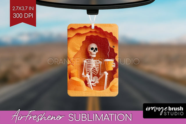 3D Halloween Air Freshener PNG - Spooky Car Freshener Design Sublimation OrangeBrushStudio 