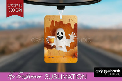 3D Halloween Air Freshener PNG - Spooky Car Freshener Design Sublimation OrangeBrushStudio 