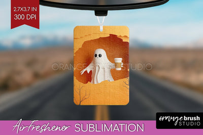 3D Halloween Air Freshener PNG - Spooky Car Freshener Design Sublimation OrangeBrushStudio 