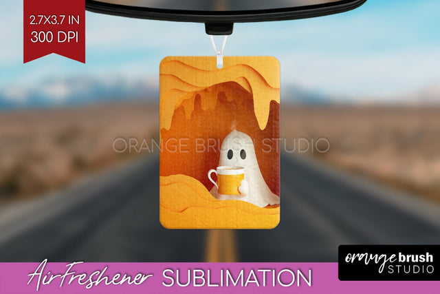 3D Halloween Air Freshener PNG - Spooky Car Freshener Design Sublimation OrangeBrushStudio 