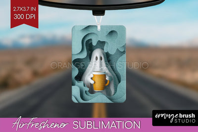 3D Halloween Air Freshener PNG - Spooky Car Freshener Design Sublimation OrangeBrushStudio 