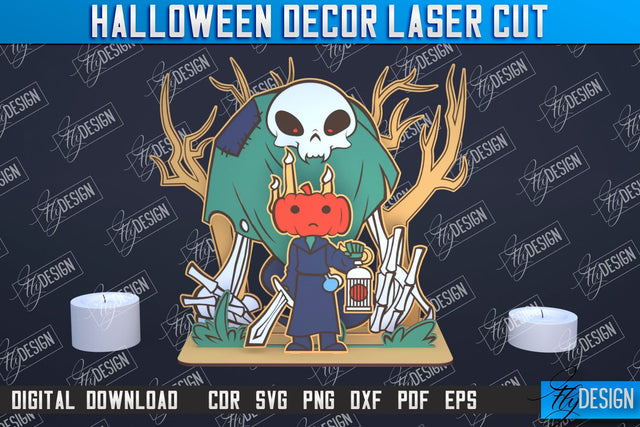 3D Halloween Decor | 3D Halloween Scene | Multilayered Design | CNC File SVG Fly Design 