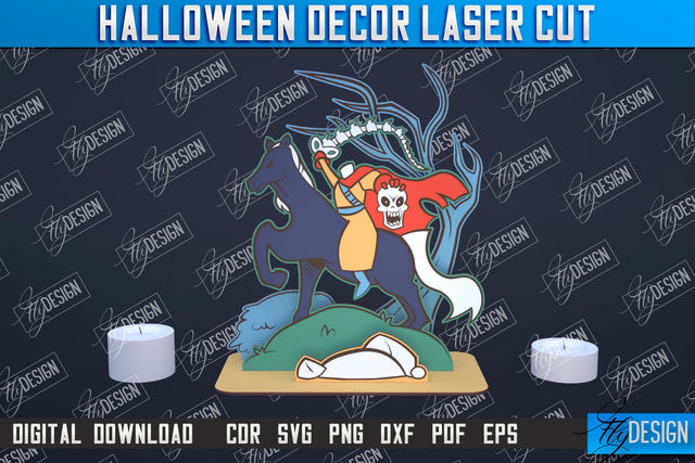 3D Halloween Decor | 3D Halloween Scene | Multilayered Design | CNC File SVG Fly Design 