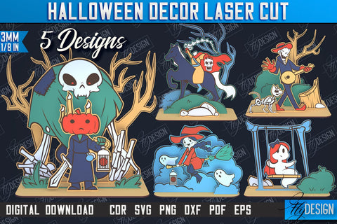 3D Halloween Decor Bundle | 3D Halloween Scene | Multilayered Designs | CNC Files SVG Fly Design 