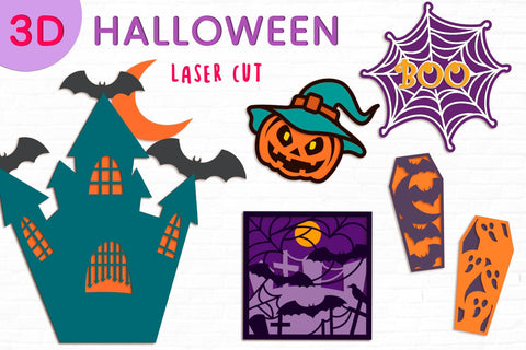 3d Halloween decoration svg, Layered Halloween laser cut SVG AnastasiyaArtDesign 