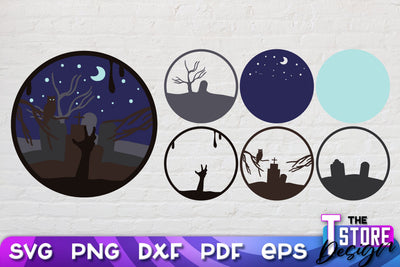 3D Halloween Design | 3D Paper Scene | Halloween Décor | Multilayered Design | SVG File SVG The T Store Design 