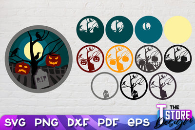 3D Halloween Design | 3D Paper Scene | Halloween Décor | Multilayered Design | SVG File SVG The T Store Design 