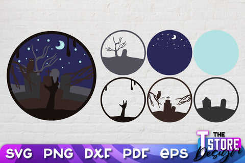 3D Halloween Design Bundle | 3D Paper Scene | Halloween Décor | Multilayered Design | SVG Files SVG The T Store Design 