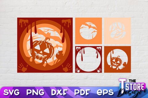 3D Halloween Design Bundle | 3D Paper Scene | Halloween Décor | Multilayered Design | SVG Files SVG The T Store Design 