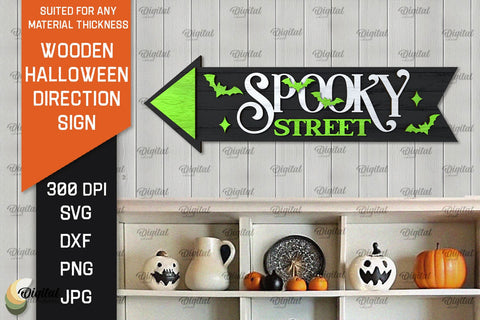 3D Halloween Direction Signs Laser Cut Bundle. Halloween SVG SVG Evgenyia Guschina 