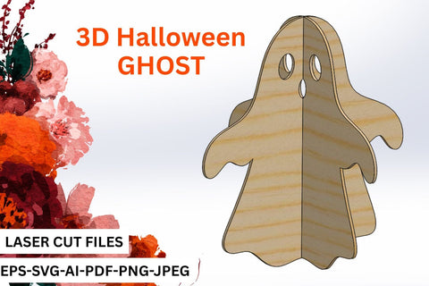 3D Halloween Ghost Laser Cut File SVG Paperjamlab 