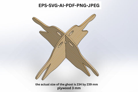 3D Halloween Ghost Laser Cut File SVG Paperjamlab 