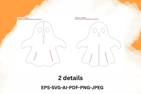 3D Halloween Ghost Laser Cut File SVG Paperjamlab 