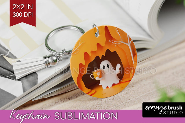 3D Halloween Keychain PNG - Spooky Keychain Sublimation Sublimation OrangeBrushStudio 