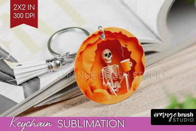 3D Halloween Keychain PNG - Spooky Keychain Sublimation Sublimation OrangeBrushStudio 