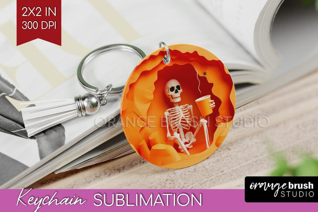 3D Halloween Keychain PNG - Spooky Keychain Sublimation Sublimation OrangeBrushStudio 
