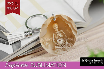 3D Halloween Keychain PNG - Spooky Keychain Sublimation Sublimation OrangeBrushStudio 