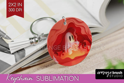 3D Halloween Keychain PNG - Spooky Keychain Sublimation Sublimation OrangeBrushStudio 
