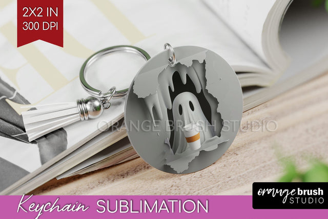 3D Halloween Keychain PNG - Spooky Keychain Sublimation Sublimation OrangeBrushStudio 