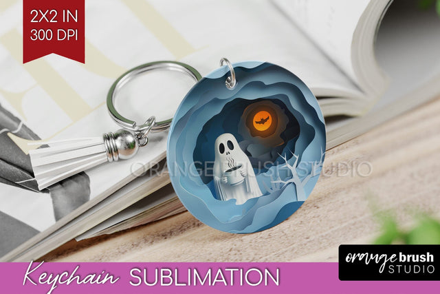 3D Halloween Keychain PNG - Spooky Keychain Sublimation Sublimation OrangeBrushStudio 