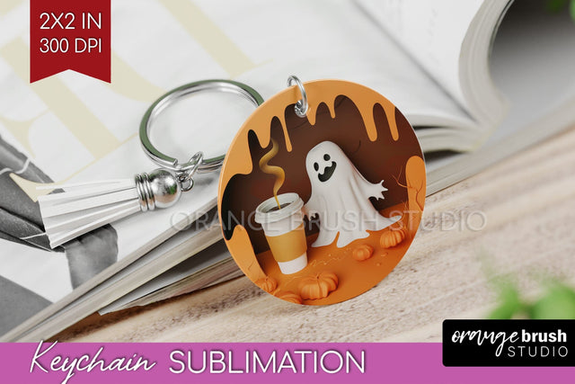 3D Halloween Keychain PNG - Spooky Keychain Sublimation Sublimation OrangeBrushStudio 