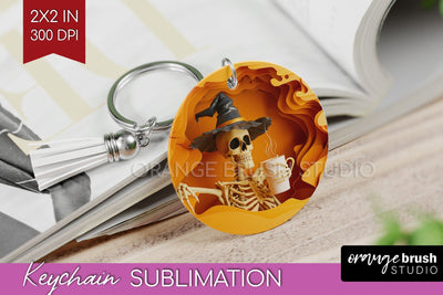 3D Halloween Keychain PNG - Spooky Keychain Sublimation Sublimation OrangeBrushStudio 