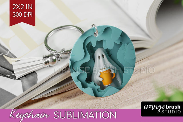 3D Halloween Keychain PNG - Spooky Keychain Sublimation Sublimation OrangeBrushStudio 