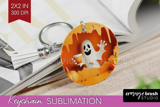 3D Halloween Keychain PNG - Spooky Keychain Sublimation Sublimation OrangeBrushStudio 