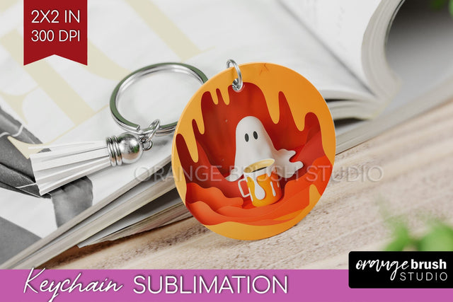 3D Halloween Keychain PNG - Spooky Keychain Sublimation Sublimation OrangeBrushStudio 