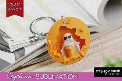 3D Halloween Keychain PNG - Spooky Keychain Sublimation Sublimation OrangeBrushStudio 