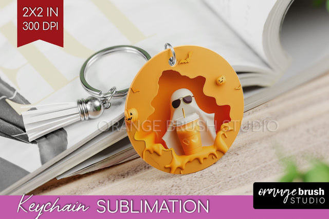 3D Halloween Keychain PNG - Spooky Keychain Sublimation Sublimation OrangeBrushStudio 
