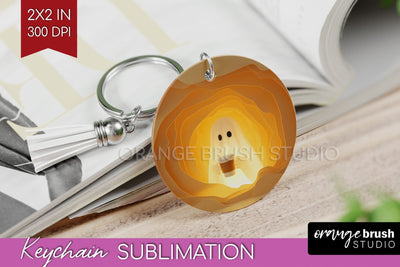 3D Halloween Keychain PNG - Spooky Keychain Sublimation Sublimation OrangeBrushStudio 