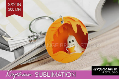 3D Halloween Keychain PNG - Spooky Keychain Sublimation Sublimation OrangeBrushStudio 