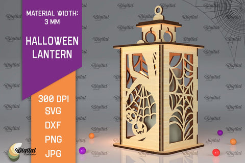 3D Halloween Lantern Laser Cut SVG Evgenyia Guschina 
