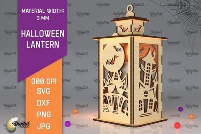 3D Halloween Lantern Laser Cut SVG Evgenyia Guschina 