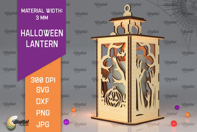 3D Halloween Lantern Laser Cut SVG Evgenyia Guschina 