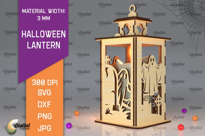 3D Halloween Lantern Laser Cut SVG Evgenyia Guschina 