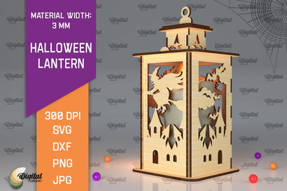 3D Halloween Lantern Laser Cut SVG Evgenyia Guschina 