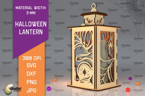 3D Halloween Lanterns Laser Cut Bundle. Halloween lamp SVG SVG Evgenyia Guschina 