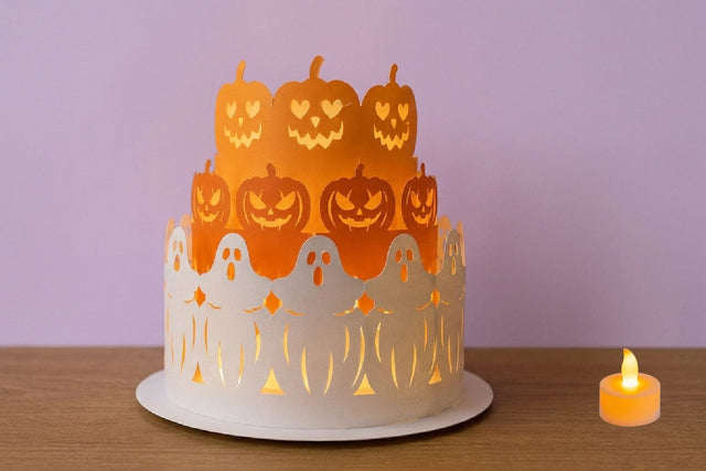 3D Halloween Layered paper Lantern, Pumkin lantern svg template SVG zafrans studio 