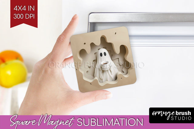 3D Halloween Magnet Sublimation - Spooky Magnet PNG Sublimation OrangeBrushStudio 