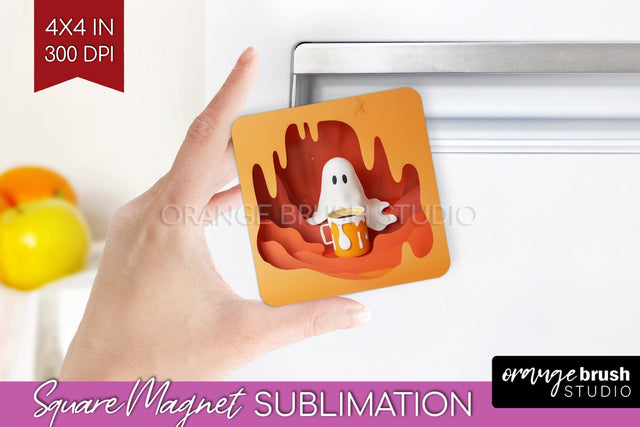 3D Halloween Magnet Sublimation - Spooky Magnet PNG Sublimation OrangeBrushStudio 