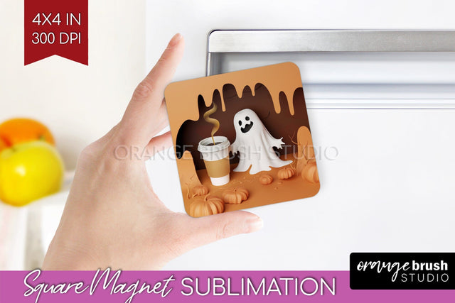 3D Halloween Magnet Sublimation - Spooky Magnet PNG Sublimation OrangeBrushStudio 