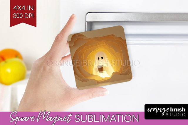 3D Halloween Magnet Sublimation - Spooky Magnet PNG Sublimation OrangeBrushStudio 