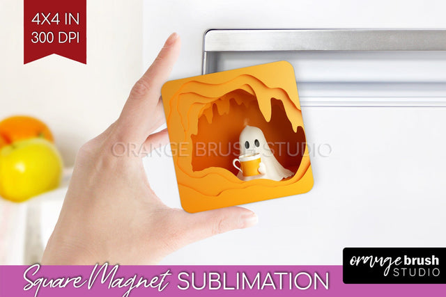 3D Halloween Magnet Sublimation - Spooky Magnet PNG Sublimation OrangeBrushStudio 