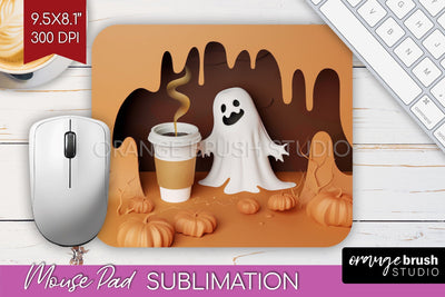 3D Halloween Mouse Pad Sublimation - Spooky Mouse Pad PNG Sublimation OrangeBrushStudio 