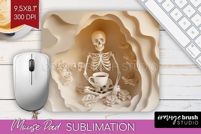 3D Halloween Mouse Pad Sublimation - Spooky Mouse Pad PNG Sublimation OrangeBrushStudio 