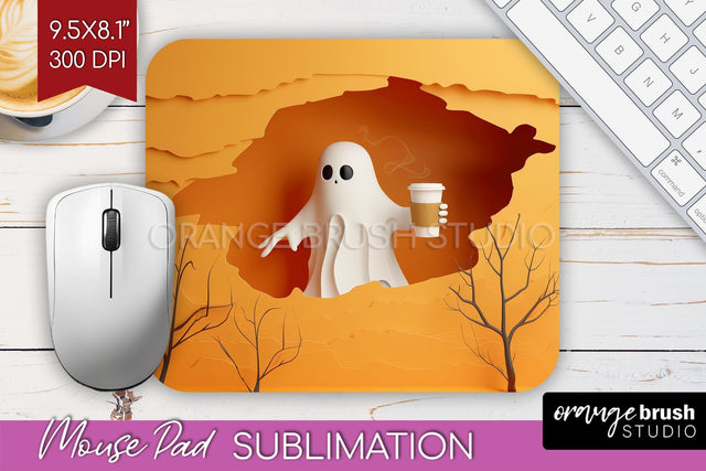 3D Halloween Mouse Pad Sublimation - Spooky Mouse Pad PNG Sublimation OrangeBrushStudio 