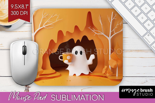 3D Halloween Mouse Pad Sublimation - Spooky Mouse Pad PNG Sublimation OrangeBrushStudio 