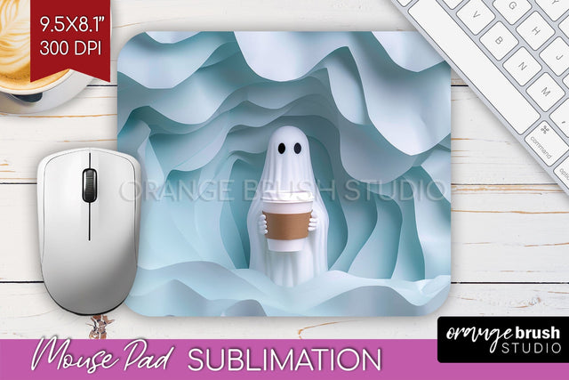 3D Halloween Mouse Pad Sublimation - Spooky Mouse Pad PNG Sublimation OrangeBrushStudio 